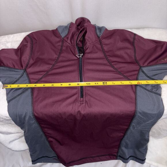 Ariat TEK Sunstopper 3.0 1/4 Zip Baselayer Burgundy & Grey Women’s Size SMALL - Picture 9 of 10
